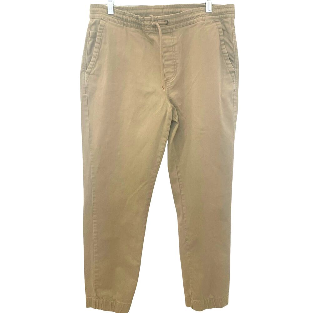 Urban Pipeline Jogger Pants M Tan Pull On Elastic Waist Hem High Rise Athleisure